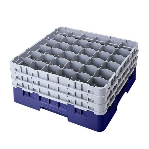 Kasetė taurėms bokalams CAMBRO 36 vietų, h-9,2cm, Ø7,3cm, tamsiai mėlynos sp.