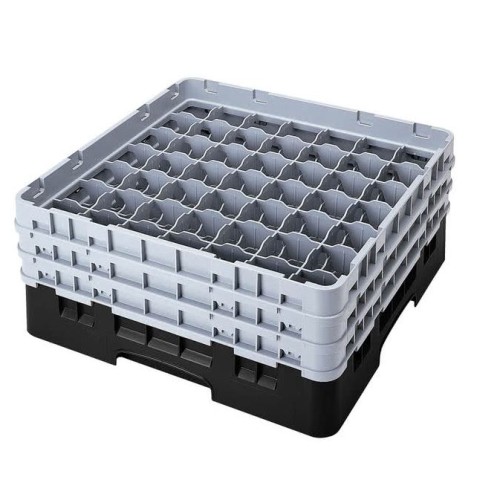 Kasetė taurėms bokalams CAMBRO 49 vietų, h-17,4cm, Ø-6.2 cm, juodos sp.