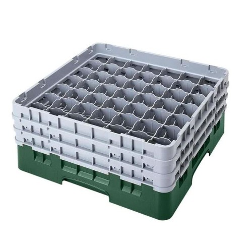 Kasetė taurėms bokalams CAMBRO 49 vietų, h-17,4cm, Ø-6.2 cm, žalios sp.