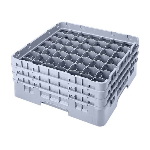 Kasetė taurėms bokalams CAMBRO 49 vietų, h-17,4cm, Ø-6.2 cm, pilkos sp.