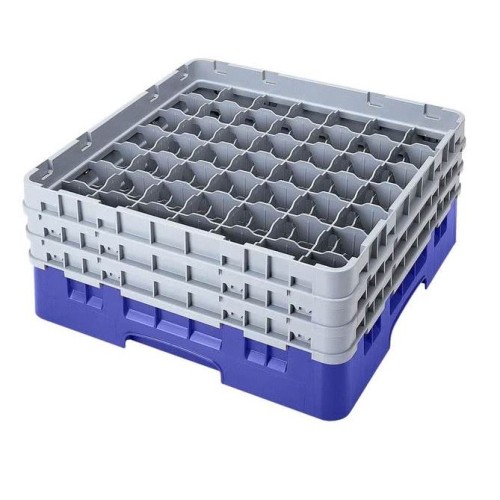 Kasetė taurėms bokalams CAMBRO 49 vietų, h-17,4cm, Ø-6.2 cm, mėlynos sp.