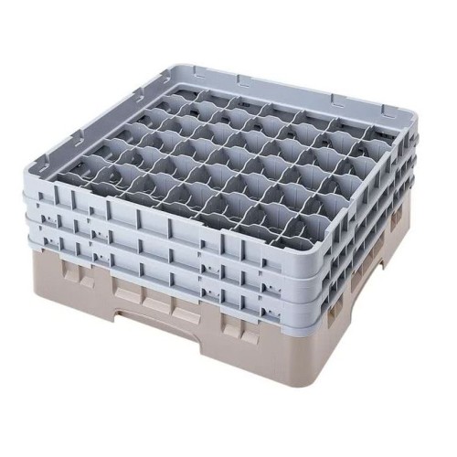 Kasetė taurėms bokalams CAMBRO 49 vietų, h-17,4cm, Ø-6.2 cm, smėlio sp.