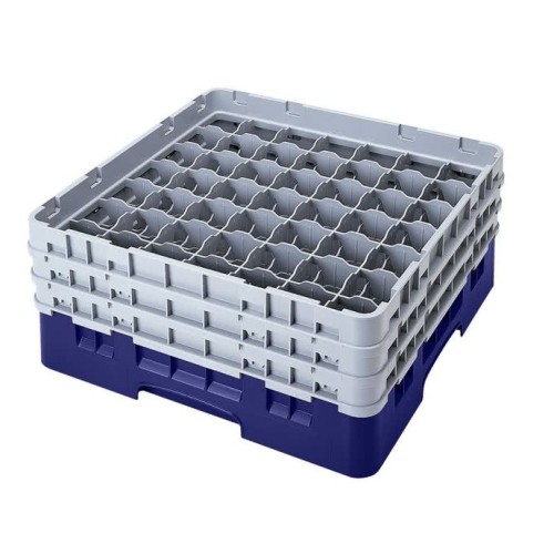 Kasetė taurėms bokalams CAMBRO 49 vietų, h-17,4cm, Ø-6.2 cm. t. mėlynos sp.