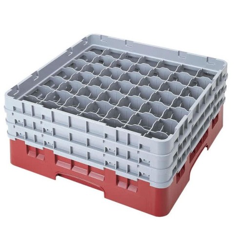 Kasetė taurėms bokalams CAMBRO 49 vietų, h-17,4cm, Ø-6.2 cm, bordo sp.