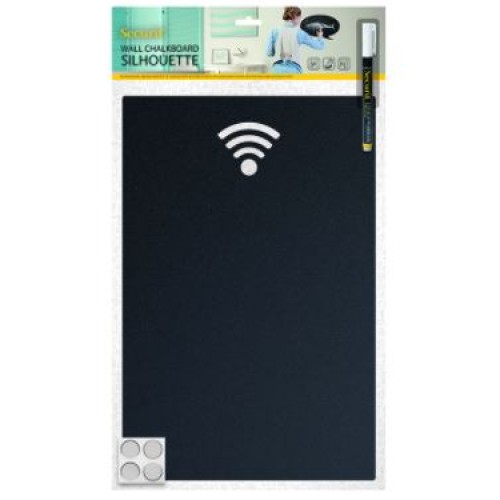 SECURIT kreidinė sieninė lentelė WIFI 38x25x0,3cm , su žymekliu