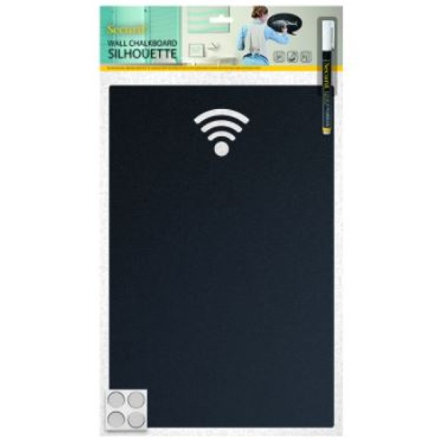 SECURIT kreidinė sieninė lentelė WIFI 38x25x0,3cm , su žymekliu