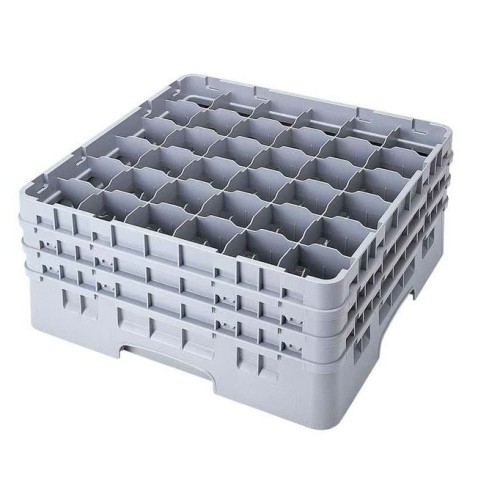 Kasetė taurėms bokalams CAMBRO 36 vietų, h-17,4cm, Ø7,3cm, pilkos sp.