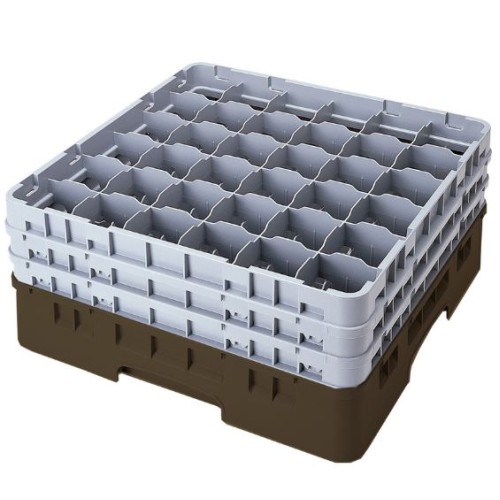 Kasetė taurėms bokalams CAMBRO 36 vietų, h-11,4cm,  Ø7,3cm, rudos sp.