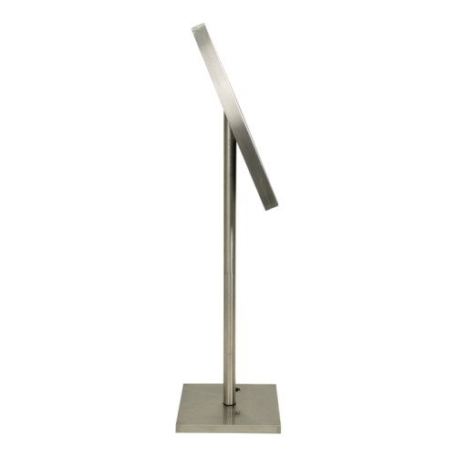 SECURIT informacinis LED stendas 70x35x6cm, 4xA4, nerūd. plieno. Stovas, ratukai ir baterija užsakoma atskirai.