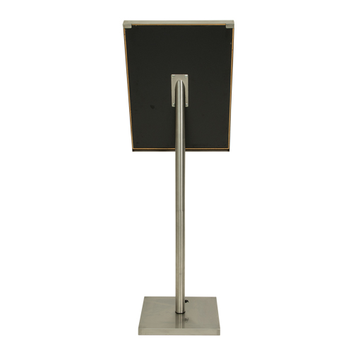 SECURIT informacinis LED stendas 70x35x6cm, 4xA4, nerūd. plieno. Stovas, ratukai ir baterija užsakoma atskirai.