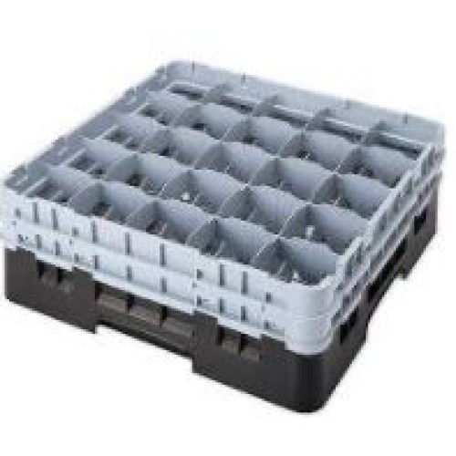 Kasetė taurėms bokalams CAMBRO 25 vietų, h-21,5cm, Ø-8,7cm, juodos sp.