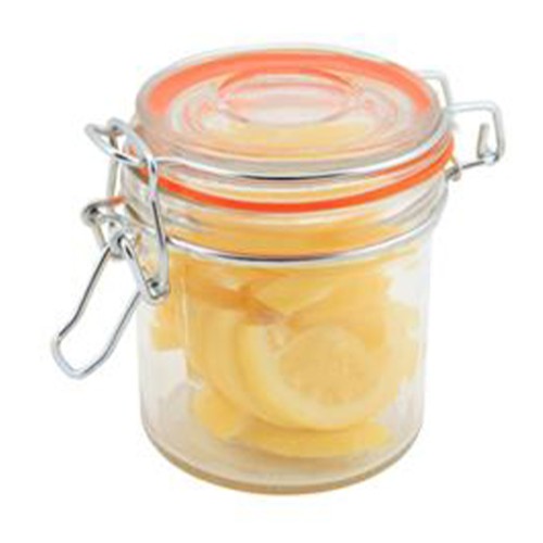 Stiklinis indelis su sandariu dangteliu 125ml, 6,5cm, h-8,1cm