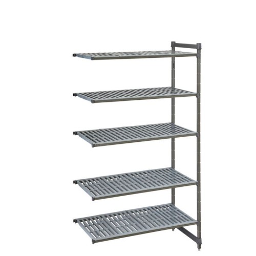 Pridėtinis stovas su sujungimais stelažui CAMBRO Basics series su 5 perforuotomis lentynomis (540x1380x2140mm)