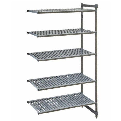 Pridėtinis stovas su sujungimais stelažui CAMBRO Basics series su 5 perforuotomis lentynomis (540x910x2140mm)