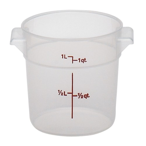 Indas maistui laikyti CAMBRO apvalus (polipropileno) (0.9l, h-12.7cm)