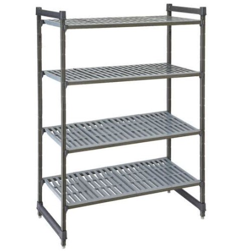 Stelažas su sujungimais CAMBRO Basics series su 4 perforuotomis lentynomis (460x760x1630mm)