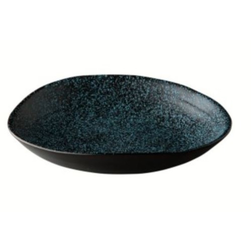 Lėkštė gili ø24cm, juoda mėlynais taškeliais
