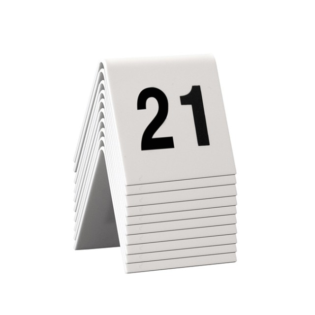 SECURIT stalo numeracijos kortelės nr. 21-30, baltos sp.
