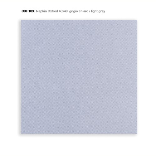 Stalo servetėlės Grigio Chiaro Oxford 40x40cm, šviesiai pilkos sp., 12x50 vnt. dėž.