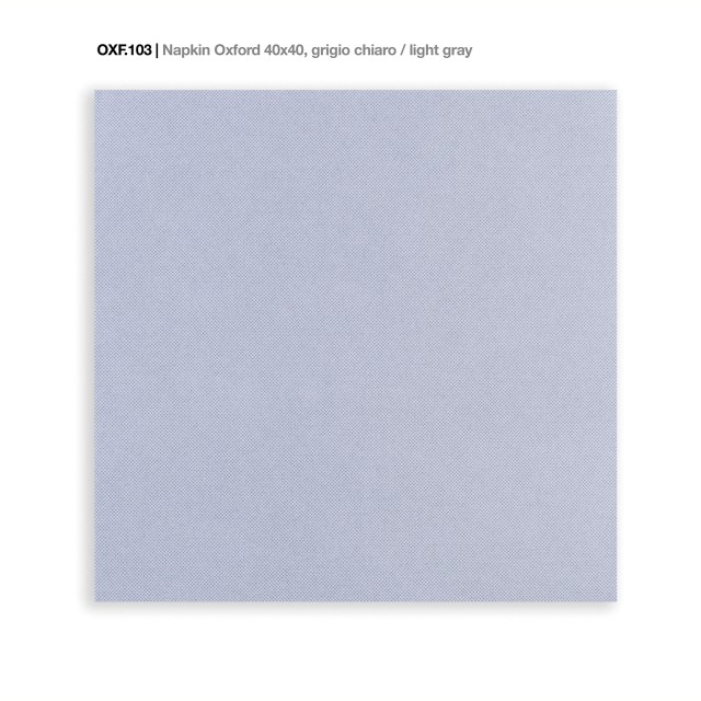 Stalo servetėlės Grigio Chiaro Oxford 40x40cm, šviesiai pilkos sp., 12x50 vnt. dėž.