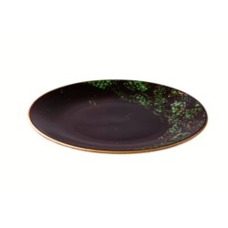 Lėkštė Jungle green ø27,5cm, juoda žaliu kraštu