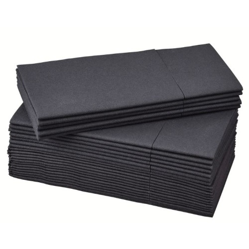 Airlaid stalo servetėlės juodos sp. 40x40cm, 1 8, 10 pak. dėž., 100 vnt. pak.