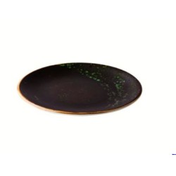 Lėkštė Jungle green ø20cm, juoda žaliu kraštu