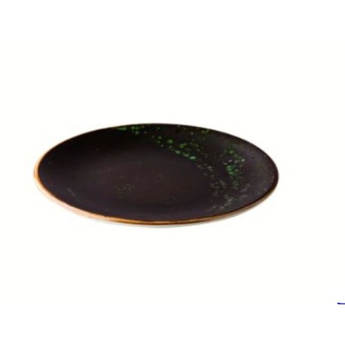 Lėkštė Jungle green ø20cm, juoda žaliu kraštu