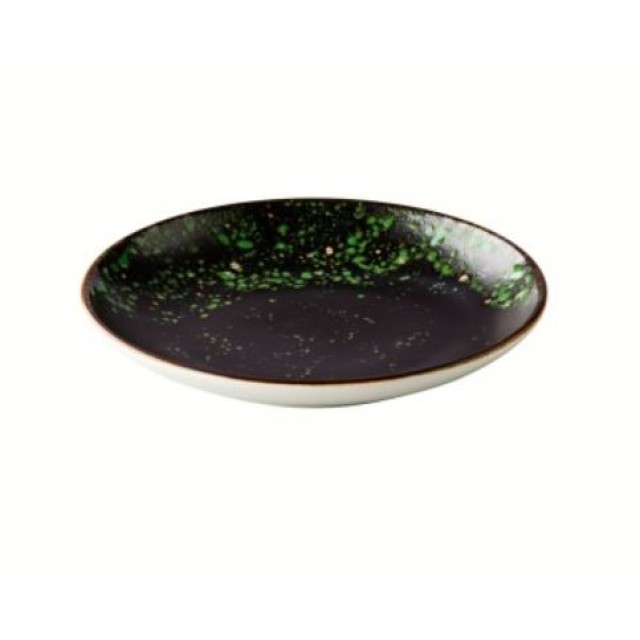 Gili lėkštė Jungle green ø23cm, 800ml, juoda žaliu kraštu