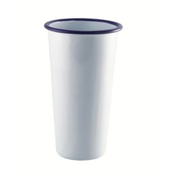 Puodelis Enamel 400 ml, ø9,1 cm, baltas mėlynu krašteliu, emaliuotas