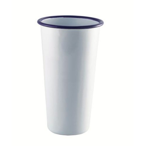 Puodelis Enamel 400 ml, ø9,1 cm, baltas mėlynu krašteliu, emaliuotas