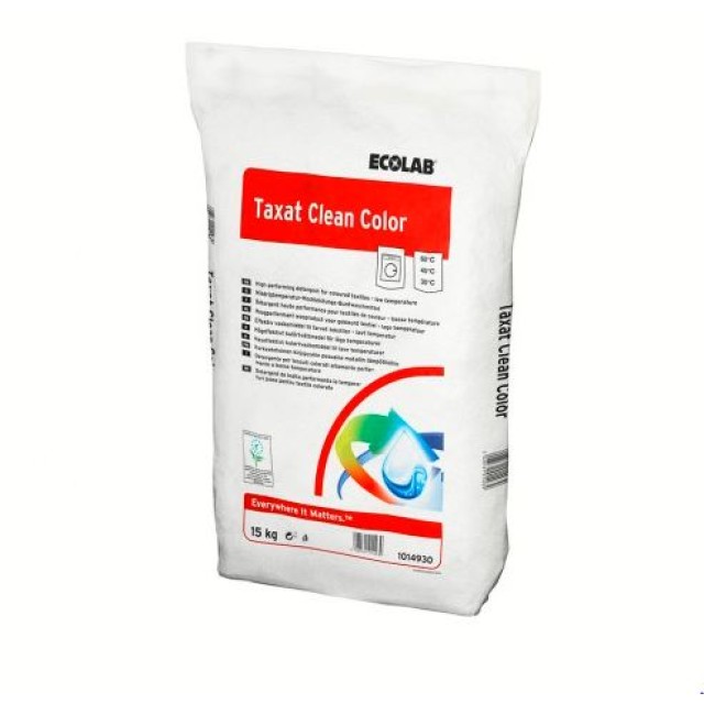 Skalbimo milteliai spalvotiems audiniams TAXAT CLEAN COLOR 15kg (ekologiški)
