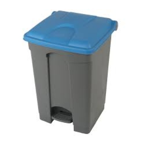 Šiukšliadėžė 45L, su pedalu, pilka mėlynu dangčiu, polipropileno