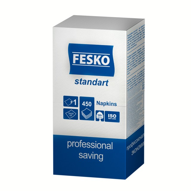 Stalo servetėlės Fesko 240x240mm, 450 vnt. pak., 1 sl. baltos, 12 pak. dėž