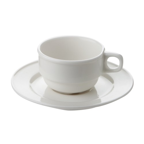 Puodelis espreso kavai su lėkštute Porland Classic Alumilite 75 ml, kreminė sp.