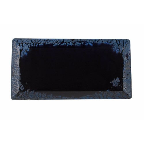 Pailga lėkštė Porland Root Blue 16,5x32cm, mėlyna su žydru krašteliu