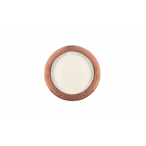 Lėkštė Porland Legacy Copper ø17 cm, baltos sp. su bronziniais kraštais