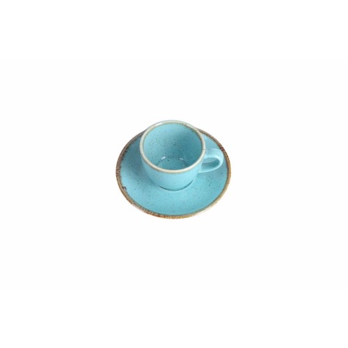 Puodelis Espresso su lėkštute Porland Seasons Turquoise 80 ml, turkio sp.