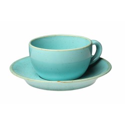 Puodelis su lėkštute Porland Seasons Turquoise 207 ml, turkio sp.