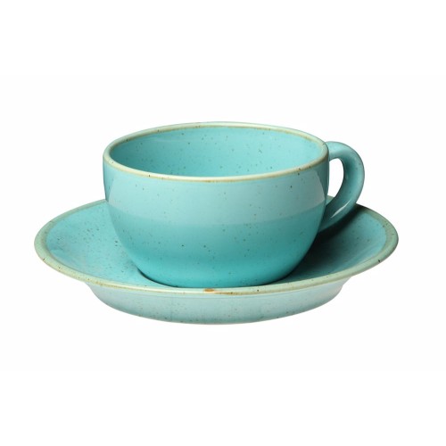 Puodelis su lėkštute Porland Seasons Turquoise 207 ml, turkio sp.