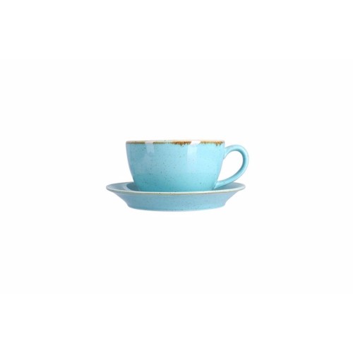 Puodelis su lėkštute Porland Seasons Turquoise 320 ml, turkio sp.