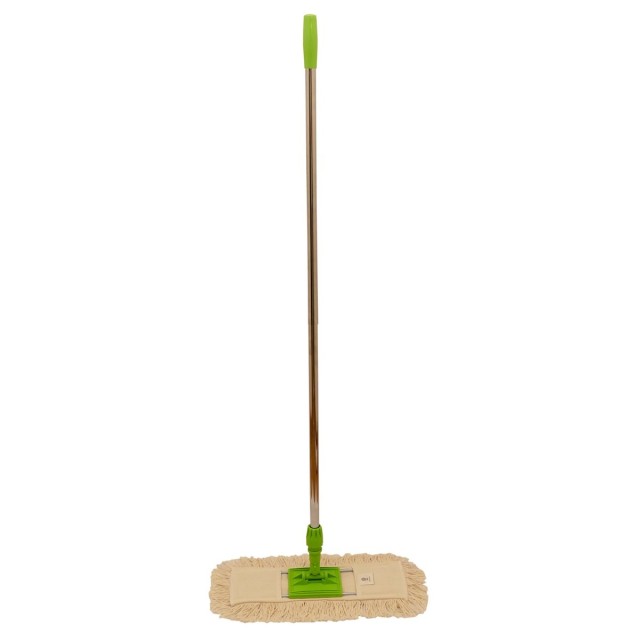 Grindų šluotos su kotu ir laikikliu šluostei komplektas 60 cm, su medvilnine kilpine šluoste