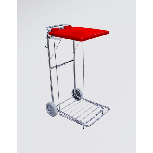 Šiukšlių vežimėlis su dangčiu, dviem ratukais ir dviem kojytėm 410x450x1025mm, su pedalu