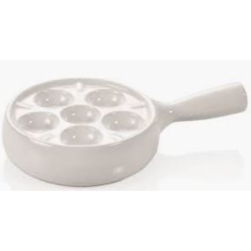 Keptuvė 6-ioms sraigėms su rankena Ø12cm, porceliano