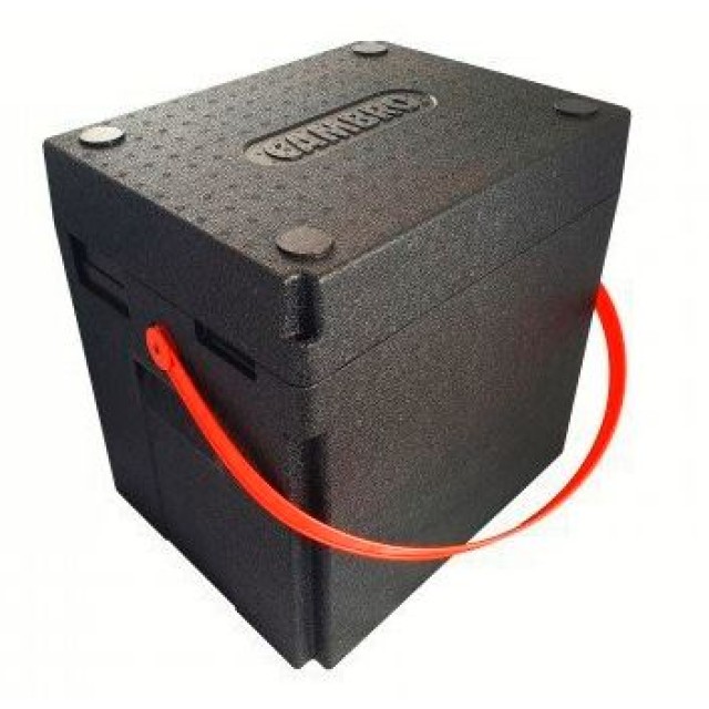 EPP gėrimų ir transportavimo dėžė GoBox juoda raudona rankena, 42x33,5x42(35,8x27,3x36,7cm) talpa 35L,svoris1,02kg