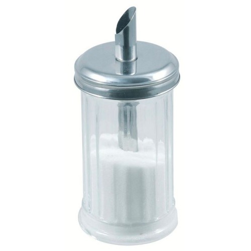 Dozatorius cukrui 300 ml, Ø7 cm,17 cm, stiklo, nerūd. plieno