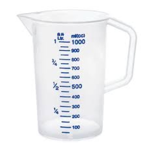 Matavimo ąsotis plastikinis 0,5 l. Ø 90mm, h-135mm