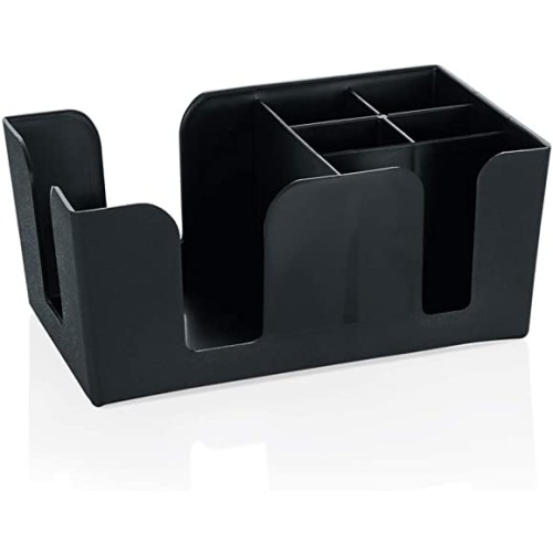 Stovas šiaudeliams, servetėlėms 12,5x12,5 cm 24x15x11 cm, ABS plastiko, juodas