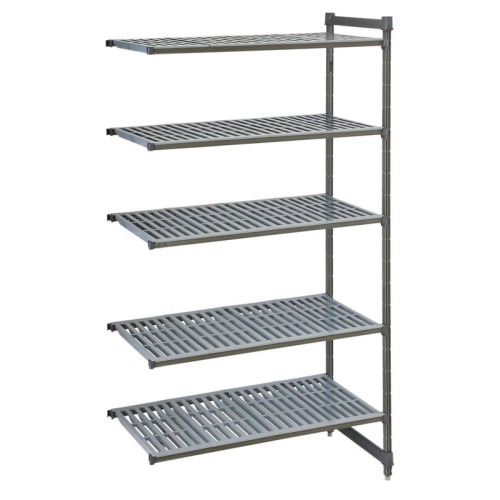 Pridėtinis stovas su sujungimais stelažui CAMBRO Basics series su 5 perforuotomis lentynomis (540x1175x1830mm)