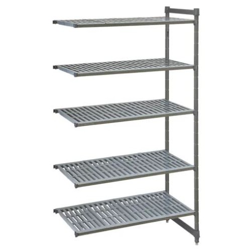 Pridėtinis stovas su sujungimais stelažui CAMBRO Basics series su 5 perforuotomis lentynomis (460x1023x1830mm)